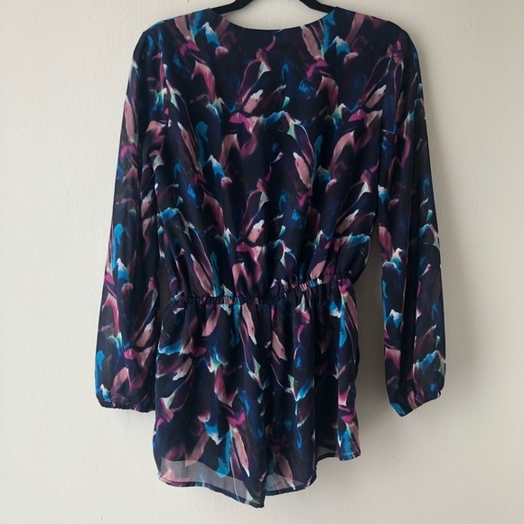 Lucca Couture Navy Abstract Print Shorts Romper - Picture 7 of 9